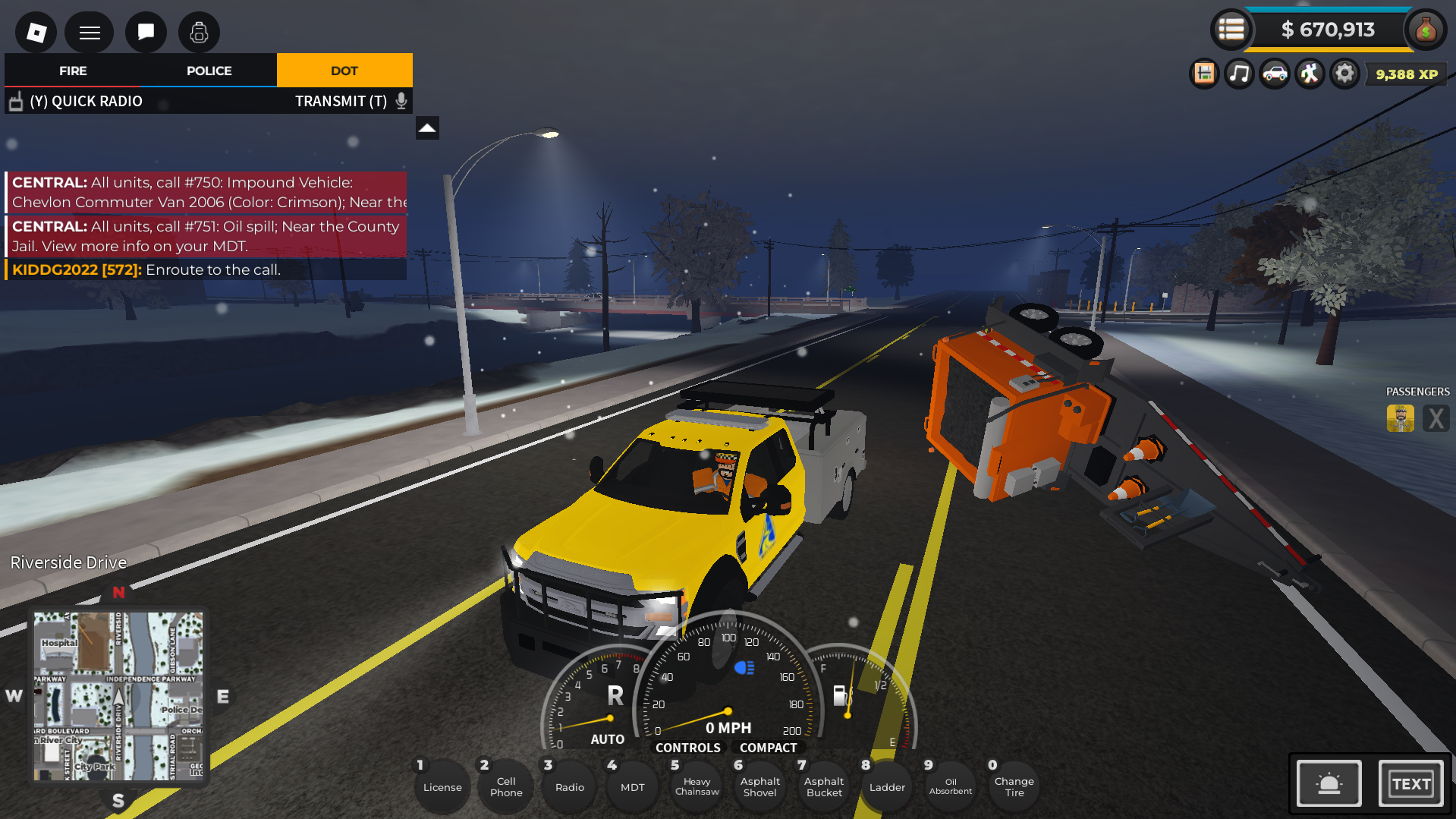 Knocked Over Gravel Trailer